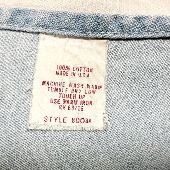 Denim Shirt Aztec Design Button Up Acid Wash Blue Mens Medium 80s Cowboy Vintage - Picture 5 of 10